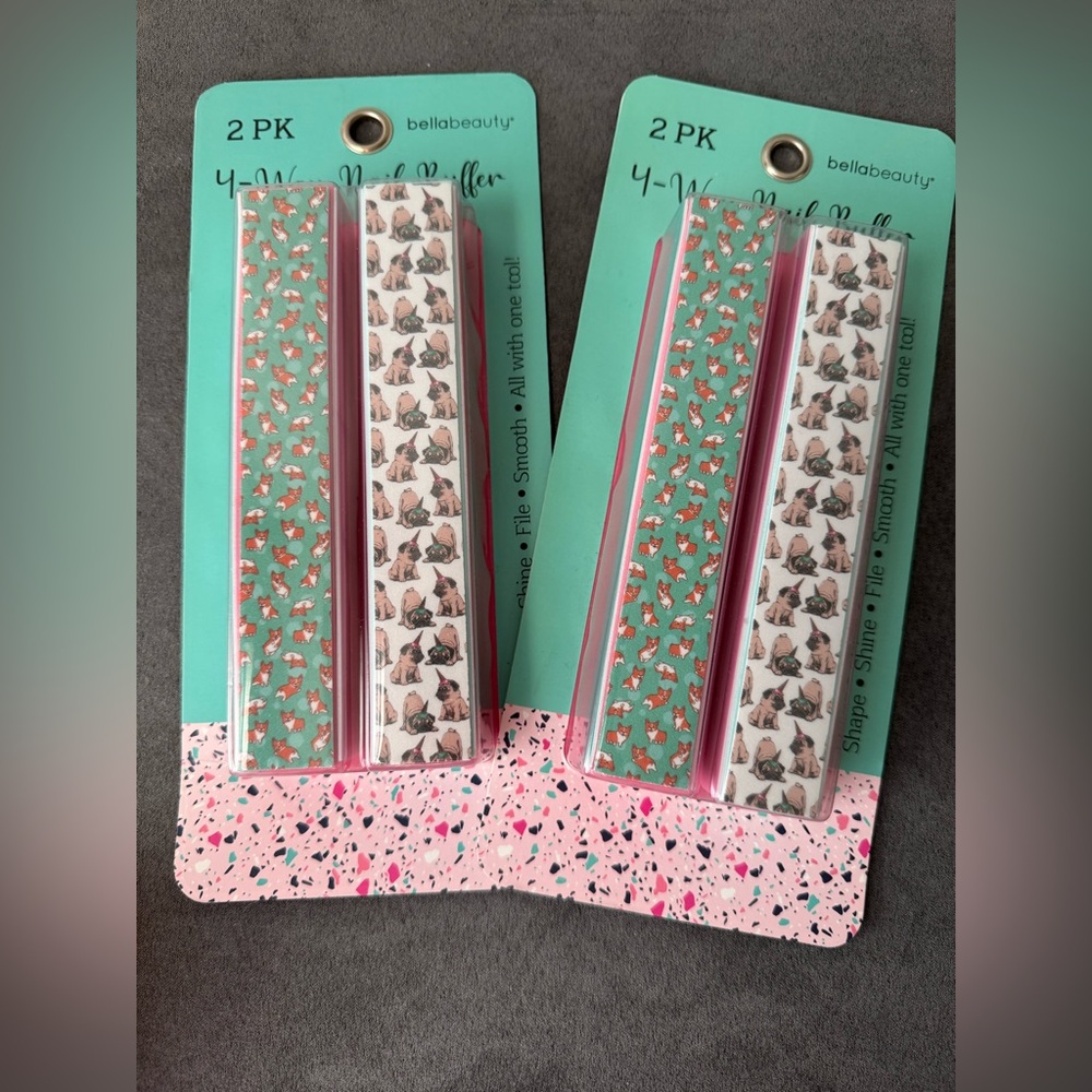 Bella Beauty 4-Way Nail Buffer (Set of 2) New